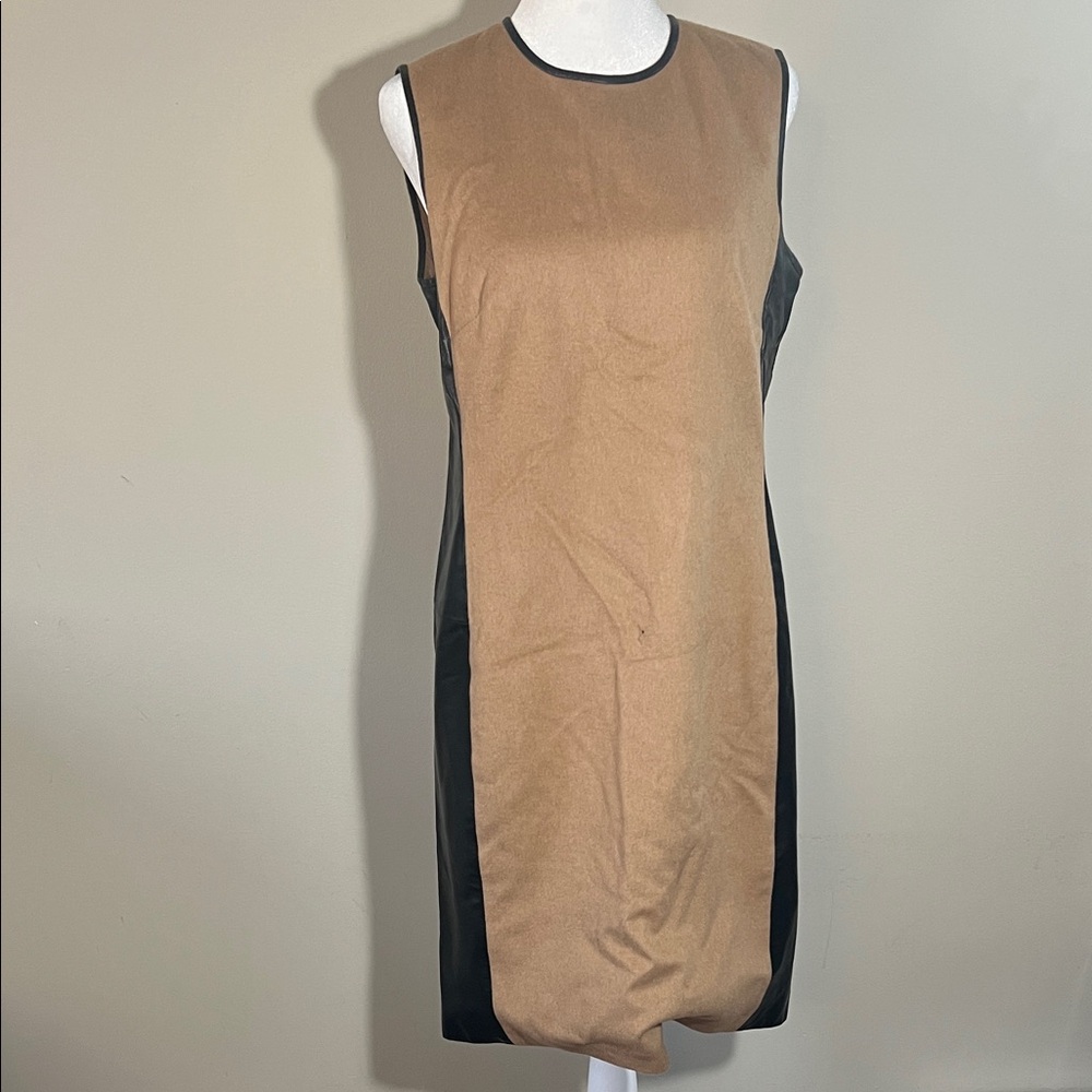 Ralph Lauren Elegant Tan and Black Sleeveless Dress